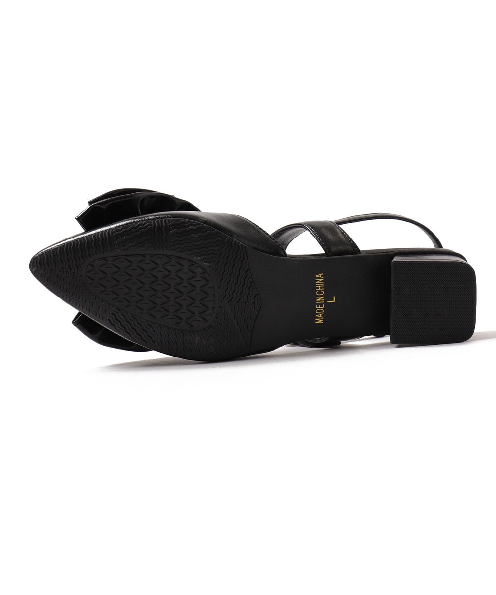 ダブルリボンポインテッドシューズ