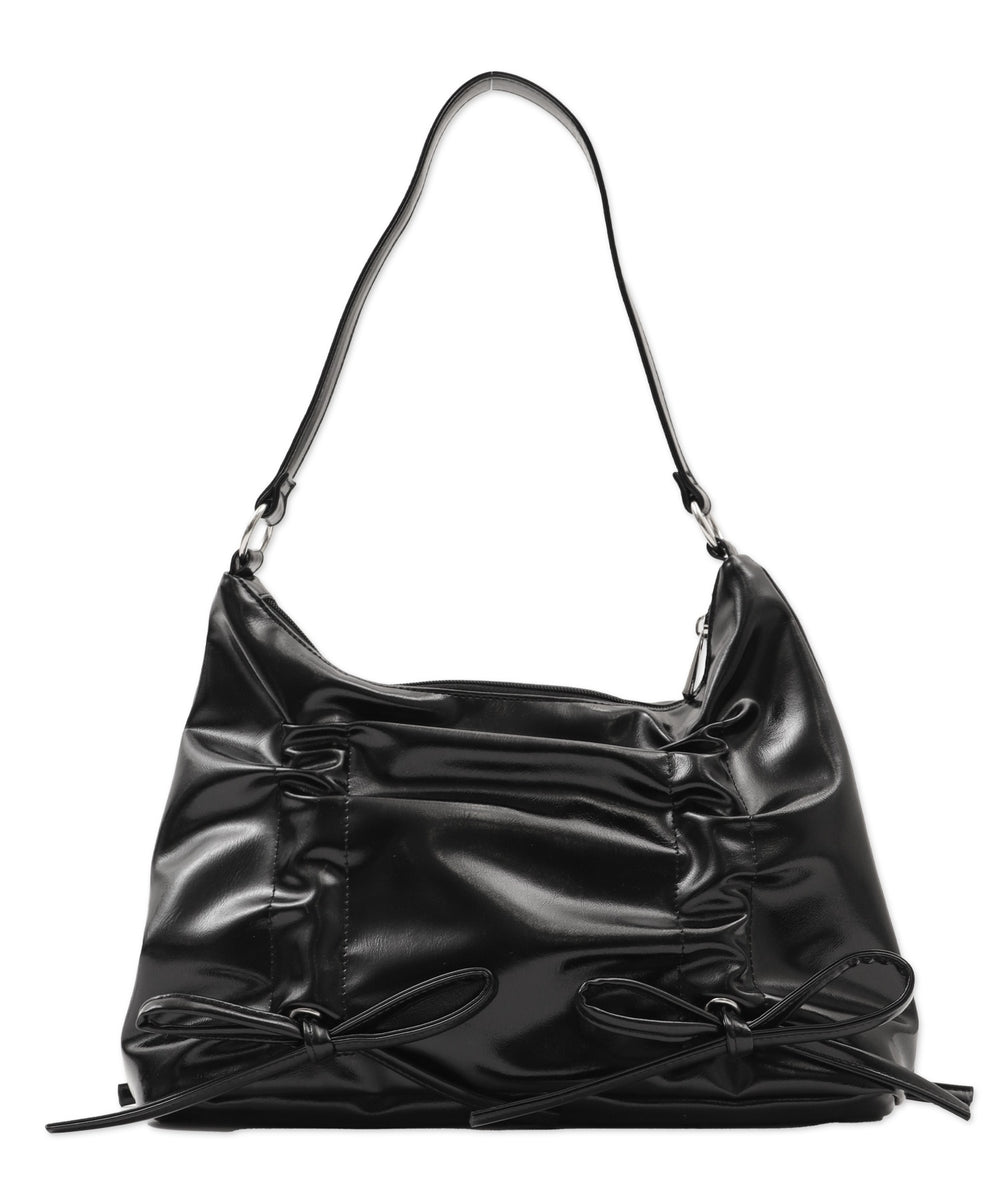 ギャザーリボンハーフムーンバッグ