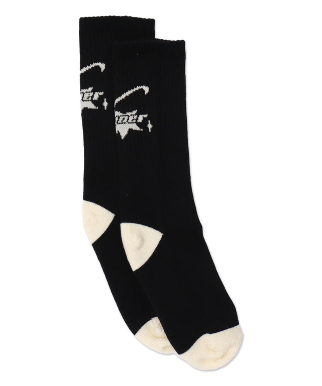 バックデザイン底パイルクルーソックス