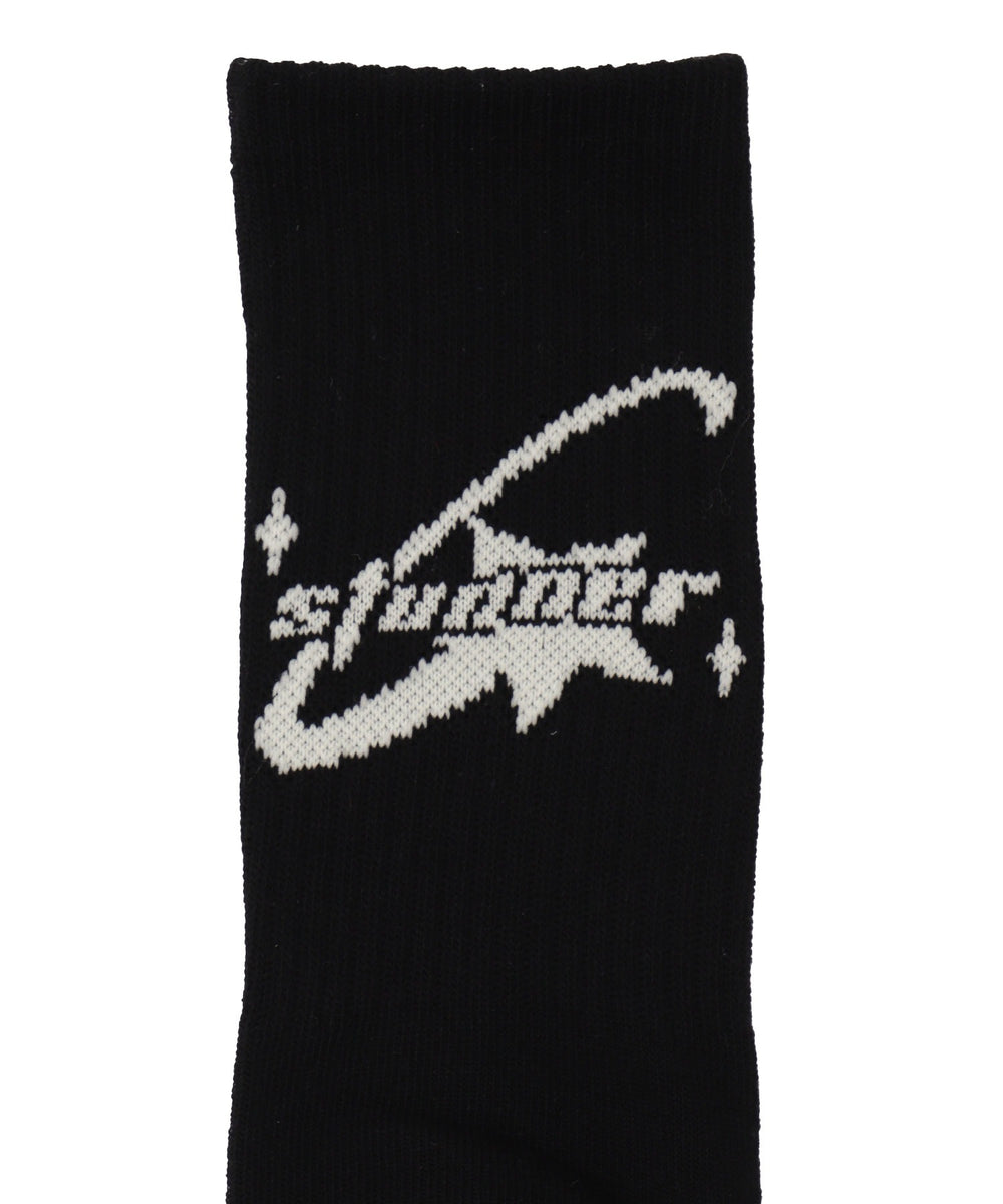 バックデザイン底パイルクルーソックス