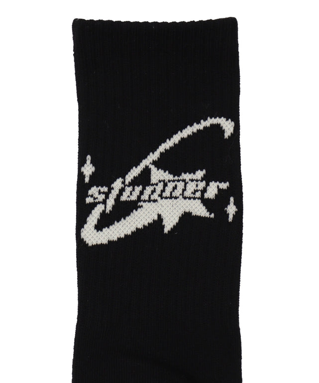 バックデザイン底パイルクルーソックス