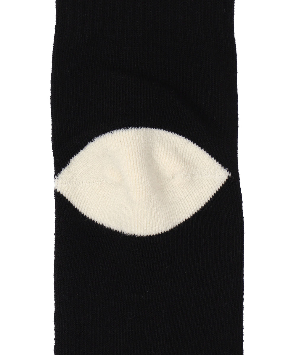 バックデザイン底パイルクルーソックス