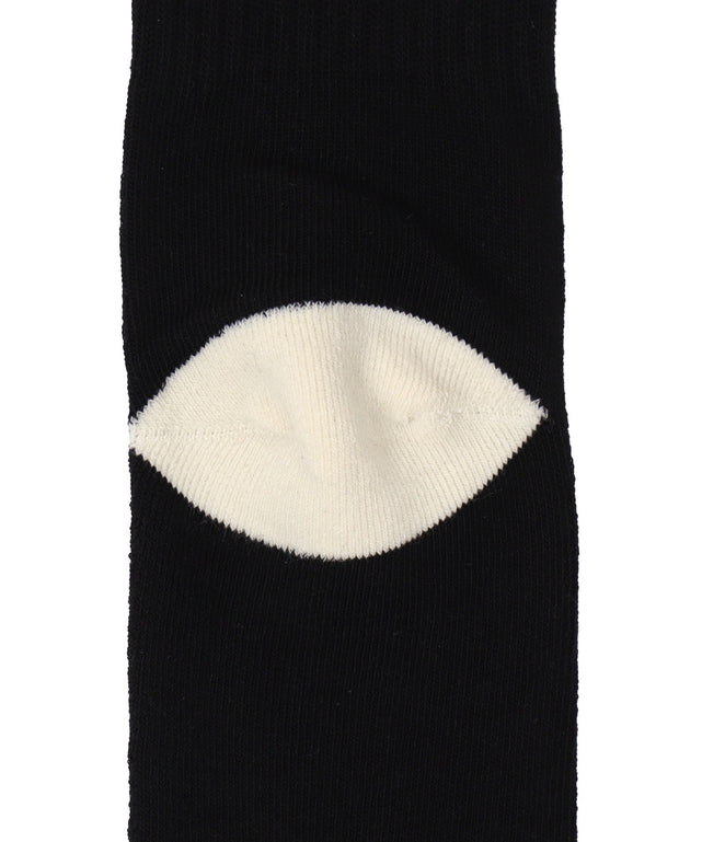 バックデザイン底パイルクルーソックス