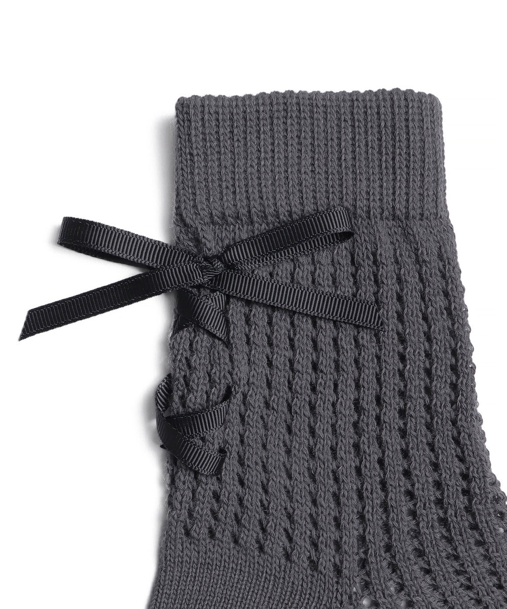 レースアップリボンソックス(23-25cm)