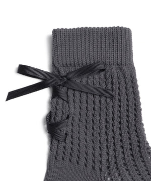 レースアップリボンソックス(23-25cm)