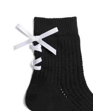 レースアップリボンソックス(23-25cm)