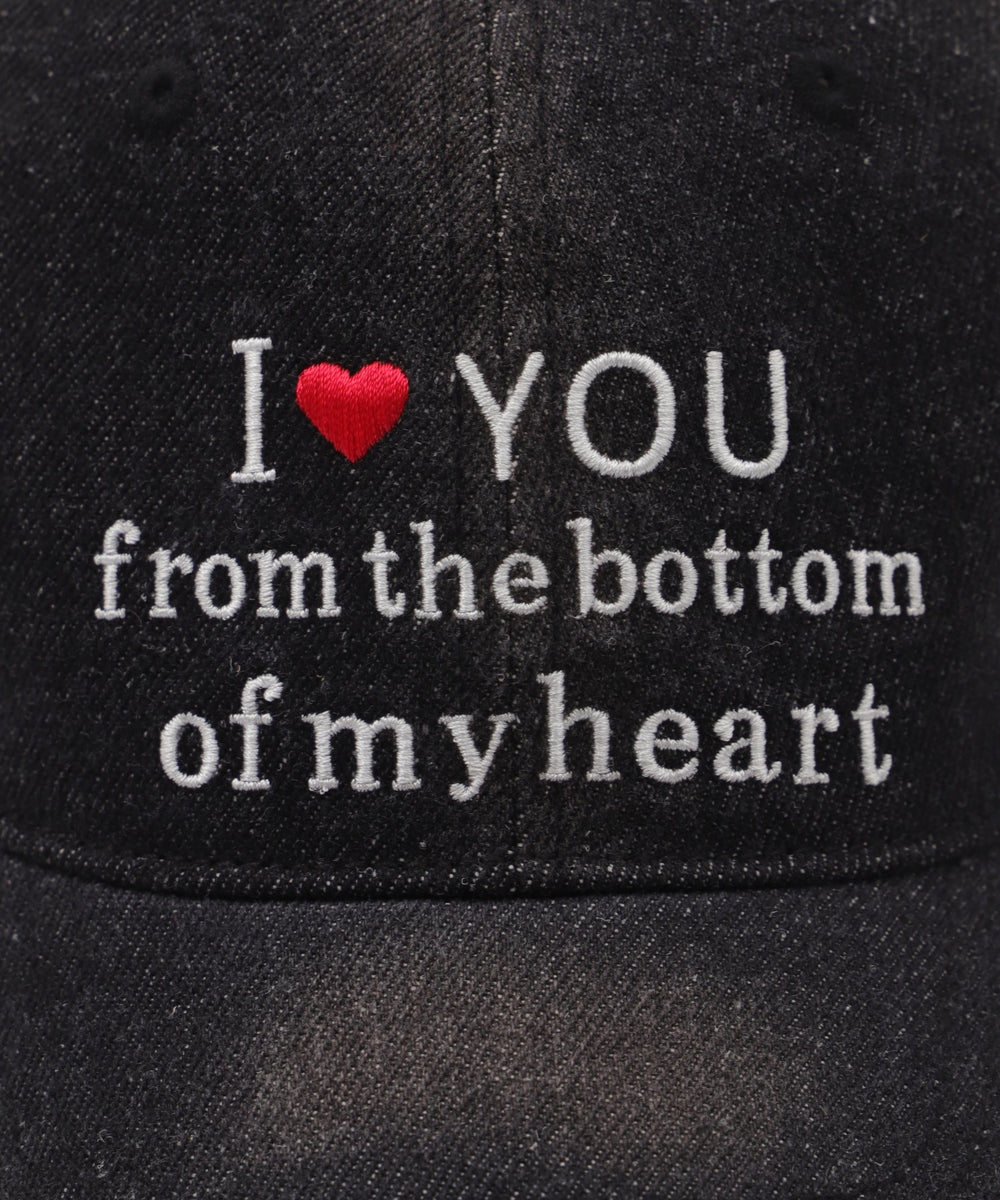 ロゴ刺繍エイジングデニムキャップ