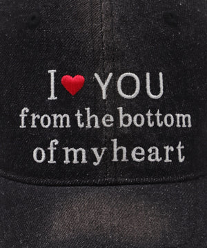 ロゴ刺繍エイジングデニムキャップ