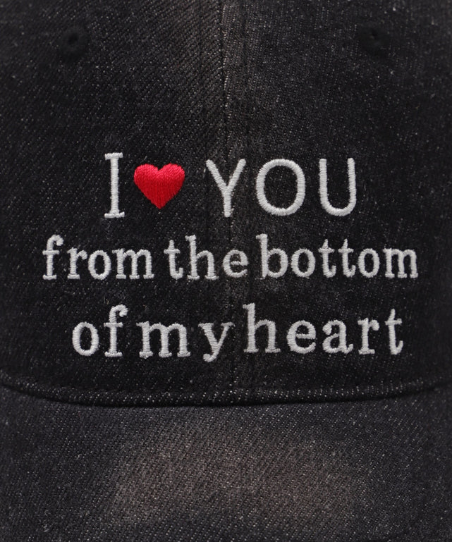 ロゴ刺繍エイジングデニムキャップ