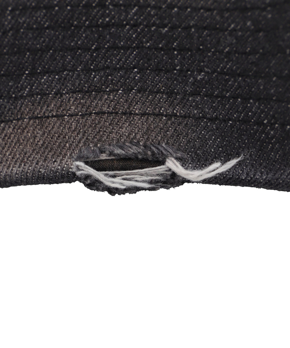 ロゴ刺繍エイジングデニムキャップ