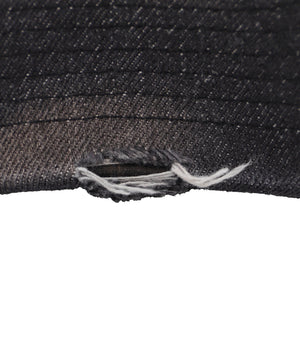 ロゴ刺繍エイジングデニムキャップ