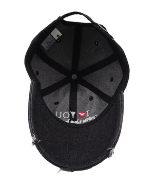 ロゴ刺繍エイジングデニムキャップ