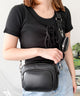 サークルポーチ付きスクエアショルダー/ブラック