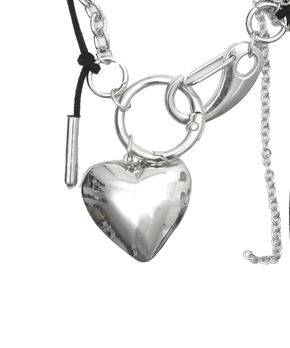 Lミックスチェーンハートネックレス