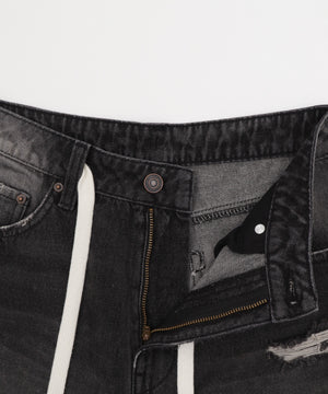 ヴィンテージウォッシュダメージバギーハーフパンツ