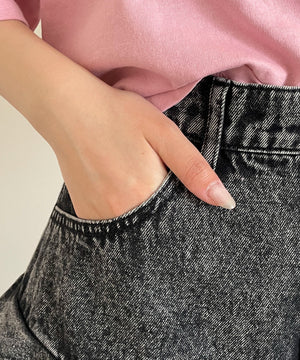 デニムフリルミニスカート