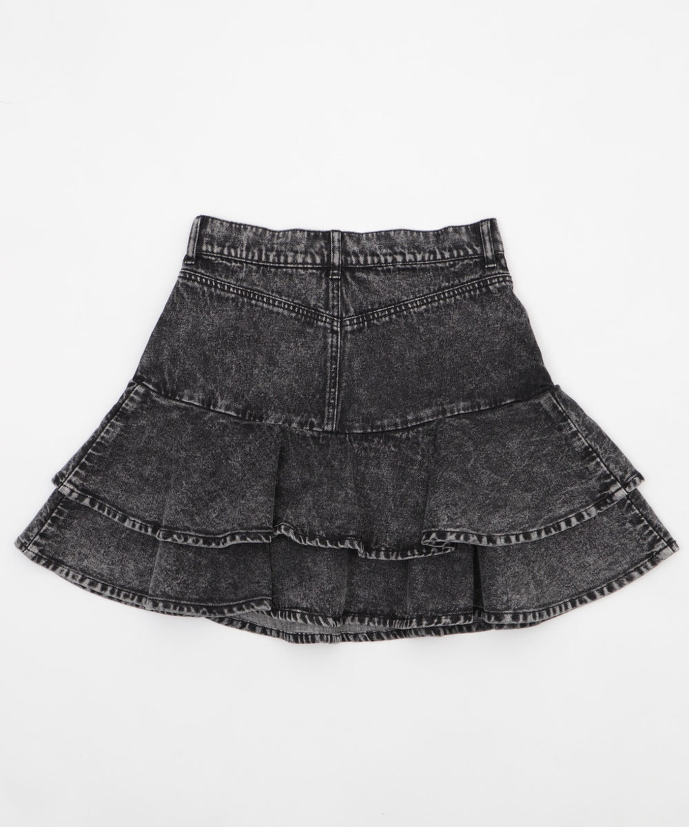 デニムフリルミニスカート