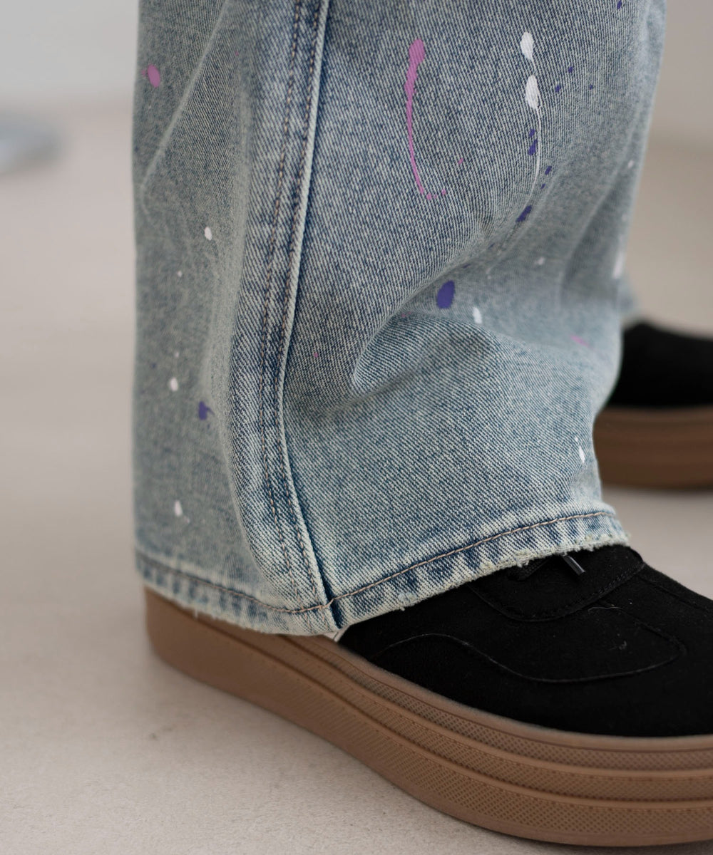 ペイントストレートデニムパンツ