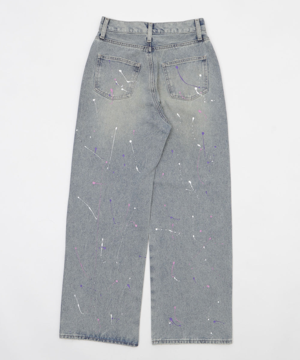 ペイントストレートデニムパンツ