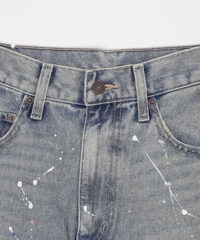 ペイントストレートデニムパンツ