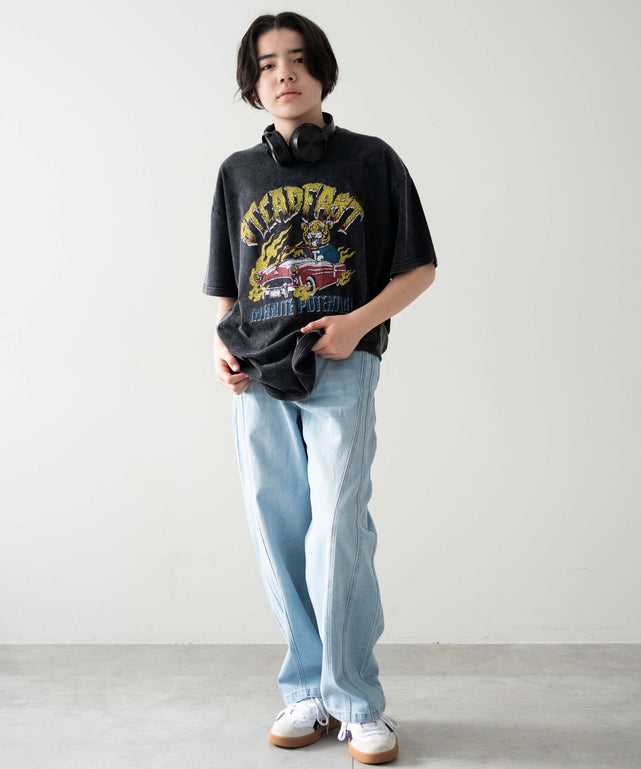 デニム淡 モデル：156cm M-160着用