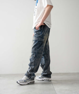 デニム中濃加工 モデル：156cm M-160 着用