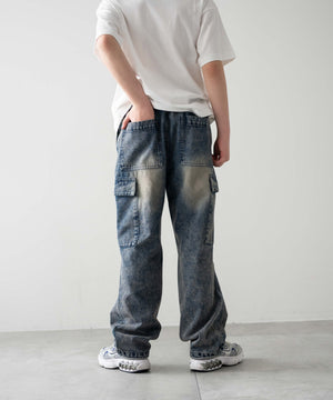 デニム中濃加工 モデル：156cm M-160 着用