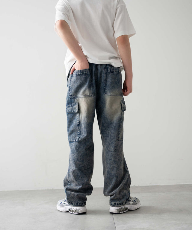 デニム中濃加工 モデル：156cm M-160 着用