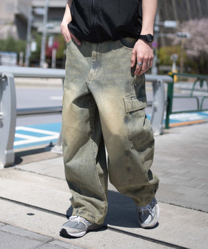 デニム淡加工　モデル:180cm L着用