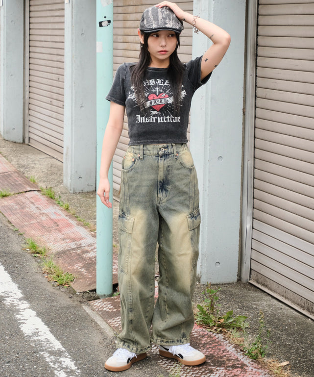 デニム淡加工　モデル:159cm S着用