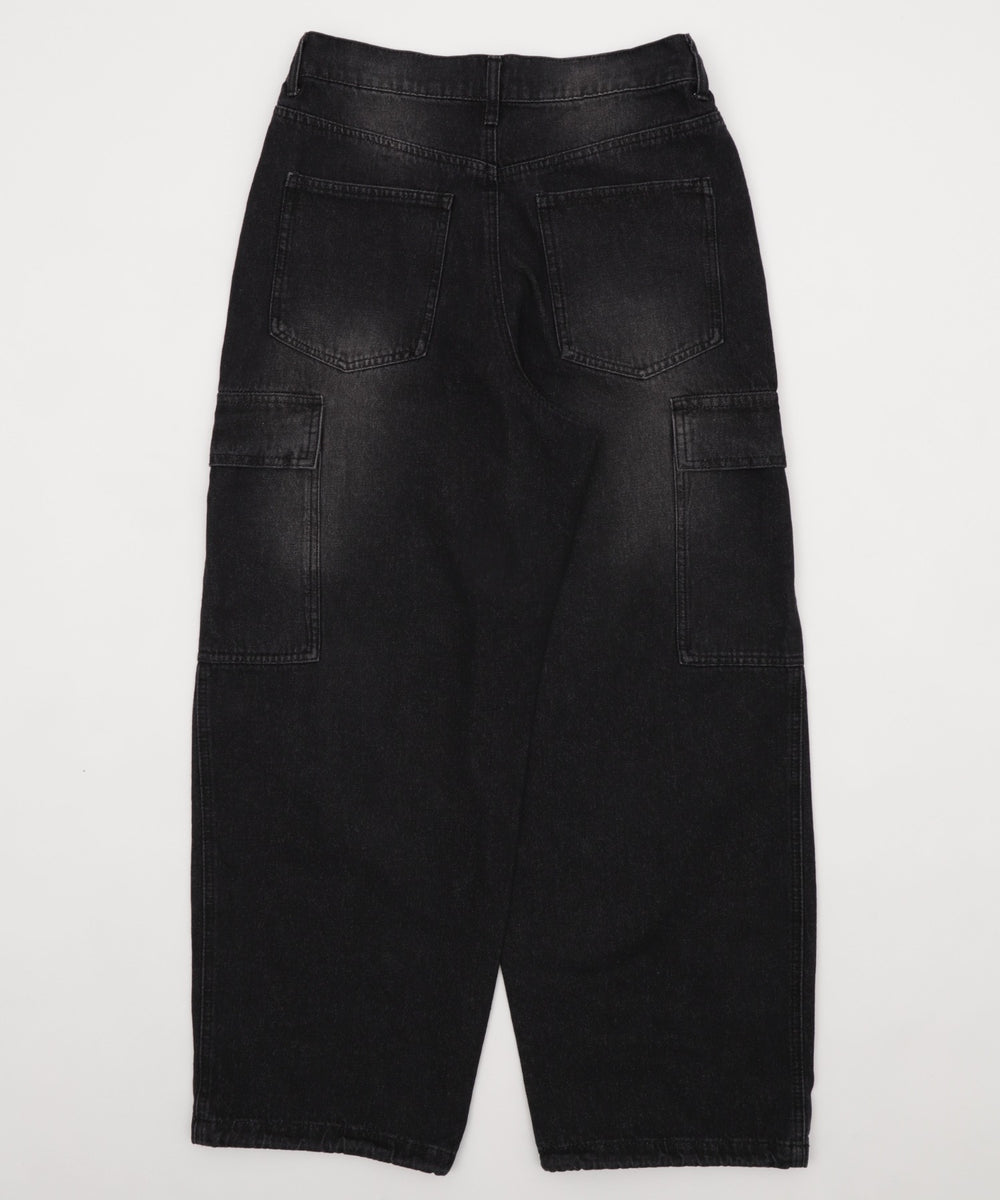 イージー3Dバレルレッグデニムカーゴパンツ