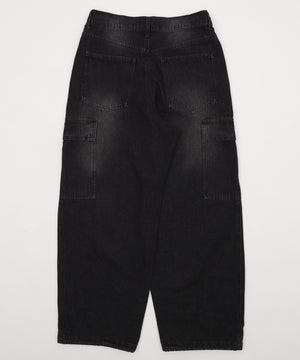 イージー3Dバレルレッグデニムカーゴパンツ