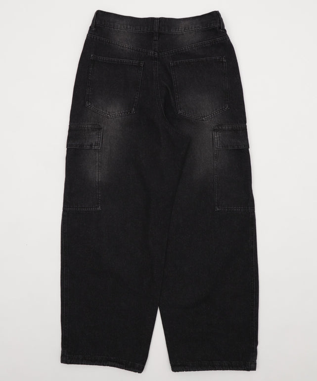 イージー3Dバレルレッグデニムカーゴパンツ