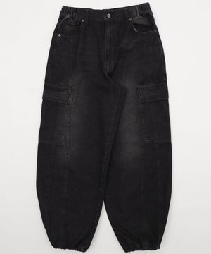 イージー3Dバレルレッグデニムカーゴパンツ