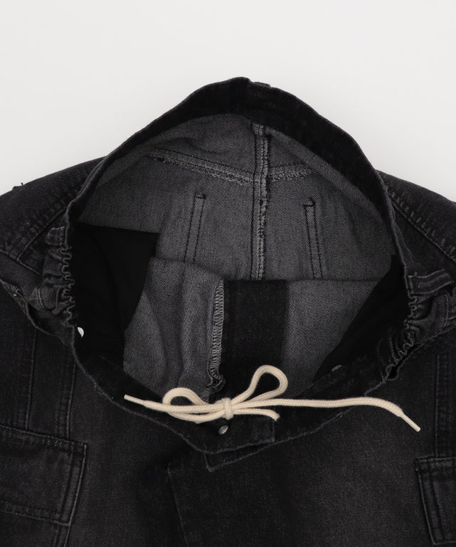 イージー3Dバレルレッグデニムカーゴパンツ