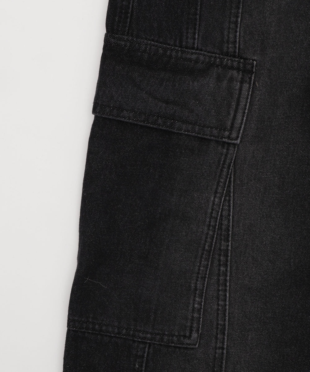 イージー3Dバレルレッグデニムカーゴパンツ