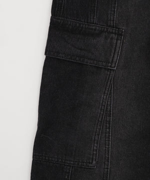 イージー3Dバレルレッグデニムカーゴパンツ