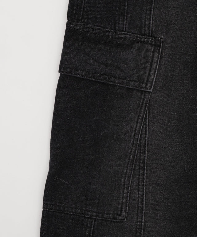 イージー3Dバレルレッグデニムカーゴパンツ