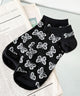 総柄バタフライショートソックス/ブラック
