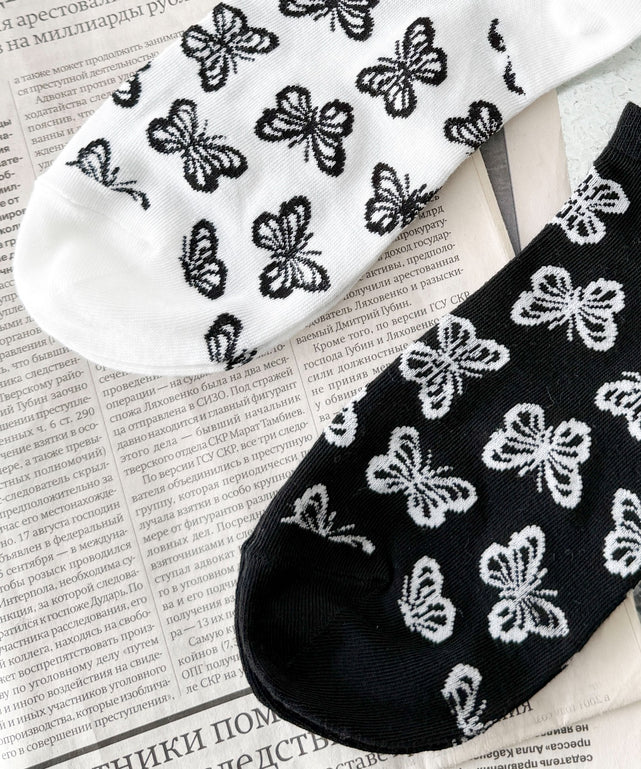 総柄バタフライショートソックス