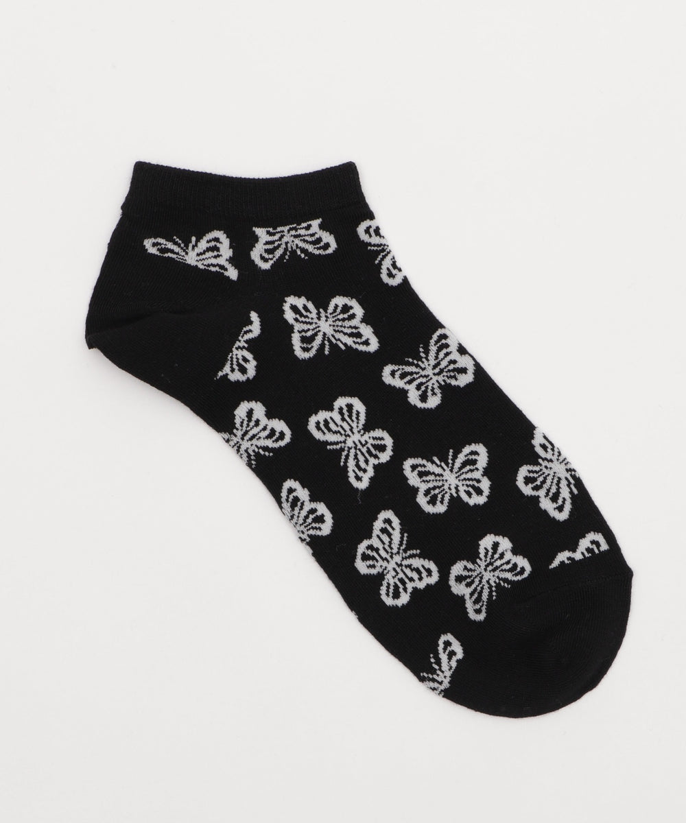 総柄バタフライショートソックス
