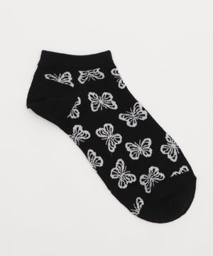 総柄バタフライショートソックス