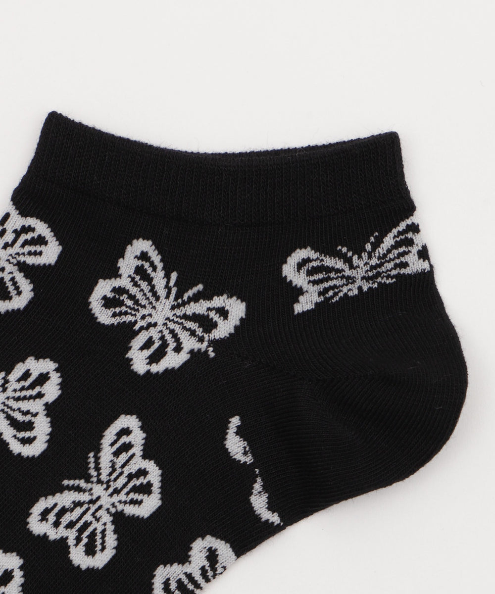 総柄バタフライショートソックス