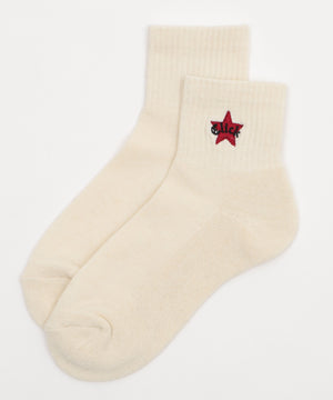 スター刺繍アンクルパイルソックス(23-25cm)
