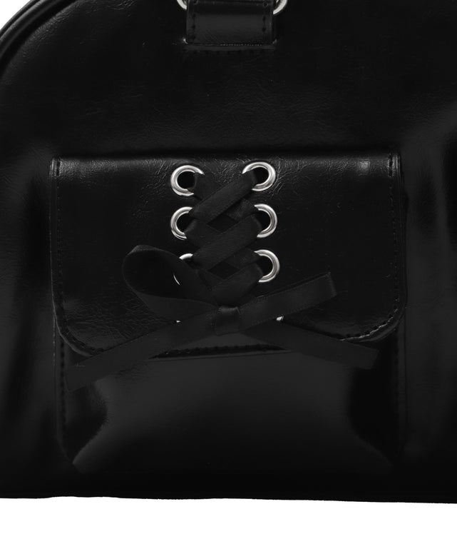 レースアップボストンバッグ