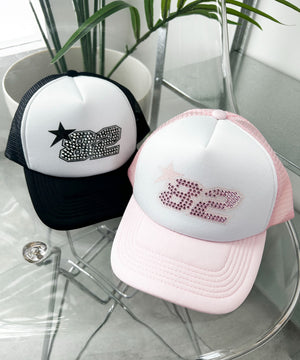 ナンバリングラインストーンメッシュキャップ