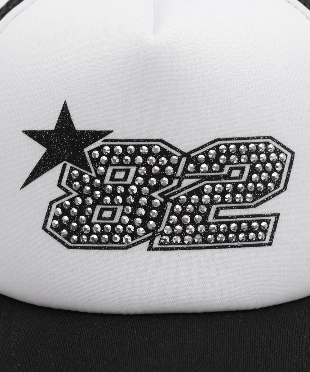 ナンバリングラインストーンメッシュキャップ