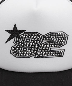 ナンバリングラインストーンメッシュキャップ