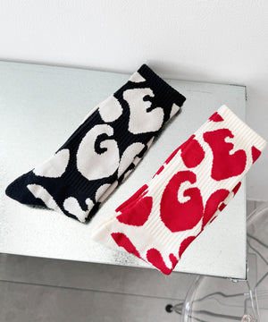 ロゴ総柄ソックス（R）(25-27cm)