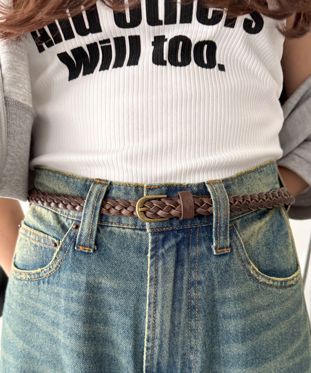 L細メッシュベルト/ブラウン